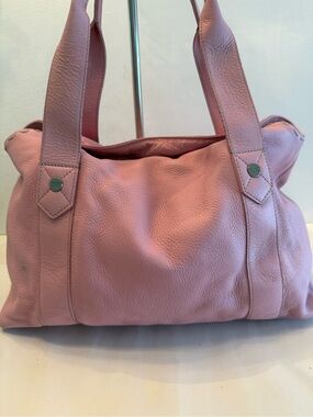 Sigred Olsen leather double handle bag soft pink feminine slouchy